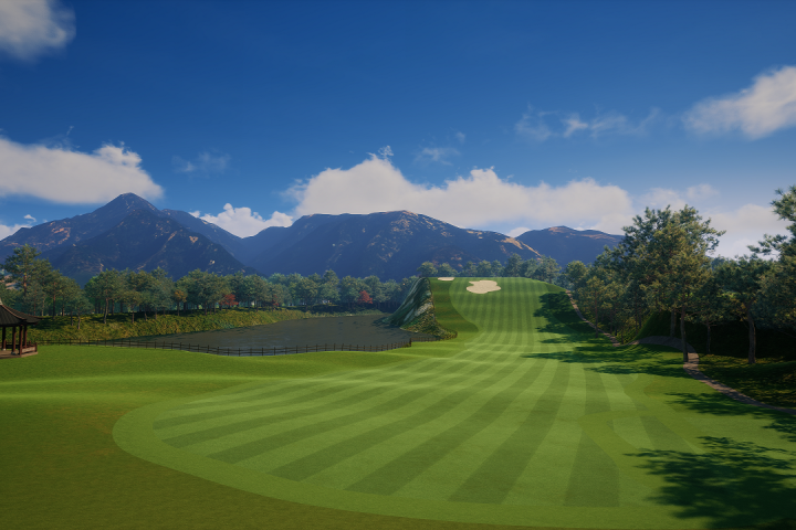 골프존이 한국 최초의 18홀 골프장인 ‘군자리CC’를
스크린골프 코스로 복원해 선보인다고 밝혔다 (군자리CC 6번홀)